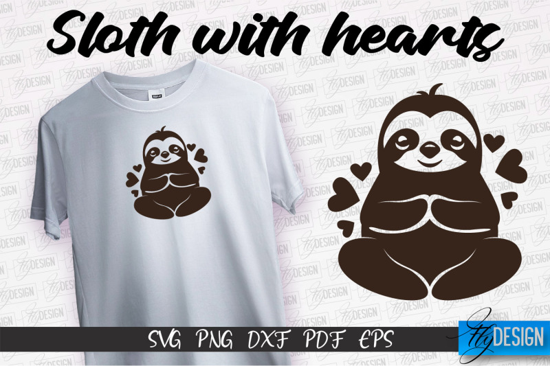 sloth-with-hearts-svg-lazy-design-svg-svg-file