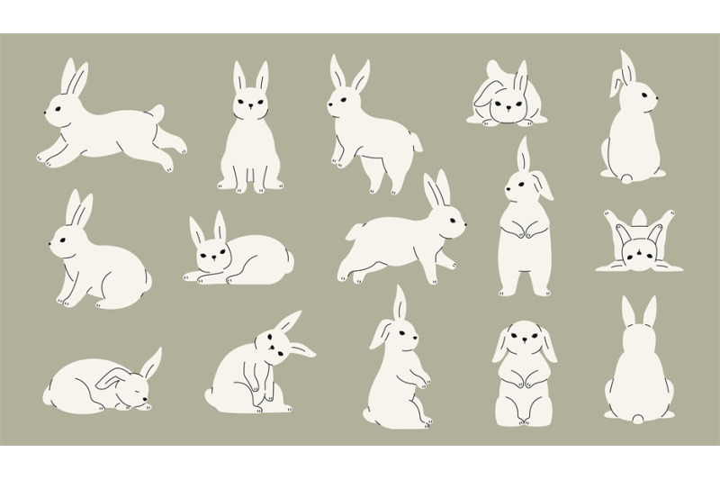 cute-rabbit-collection-doodle-hare-icons-with-different-expressions