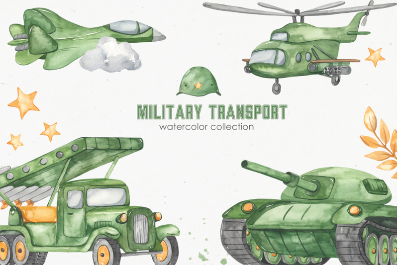 military-transport-watercolor