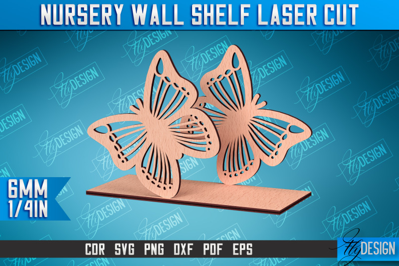 nursery-wall-shelf-laser-cut-butterfly-design-cnc-files