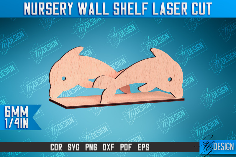 nursery-wall-shelf-laser-cut-dolphin-design-cnc-files