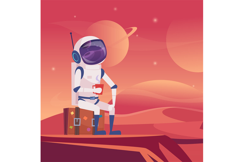 space-travel-astronaut-sitting-on-suitcase-on-moon-fantasy-landscape