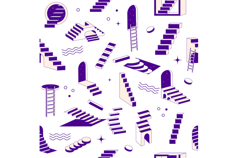 surreal-pattern-seamless-ladders-fantasy-geometrical-shapes-recent-ve