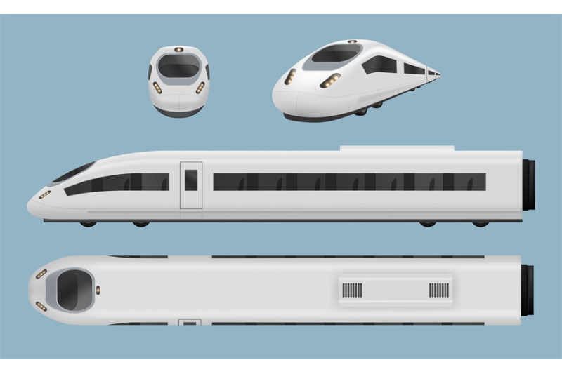 train-realistic-urban-transport-modern-locomotive-decent-vector-templ