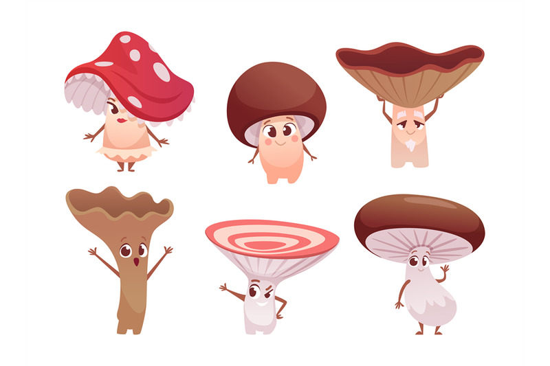 mushroom-characters-funny-vegetables-characters-exact-vector-mushroom