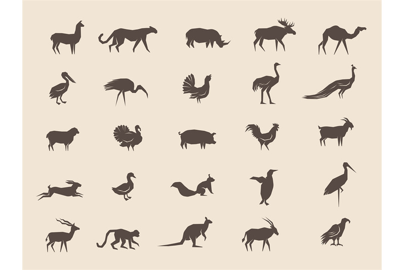 animals-silhouettes-domestic-and-wild-different-stylized-shapes-of-an