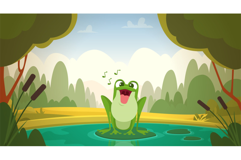 jumping-frog-cartoon-background-with-cute-animals-frogs-exact-vector
