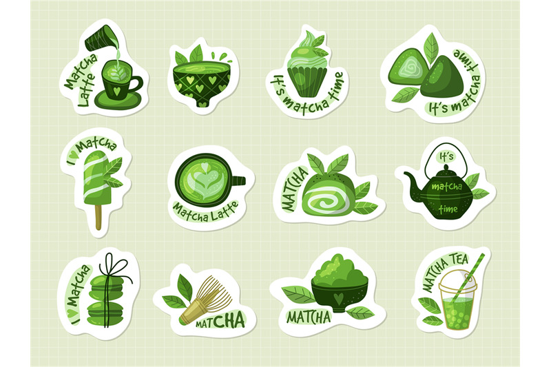 matcha-stickers-with-natural-asian-detox-food-recent-vector-green-mat