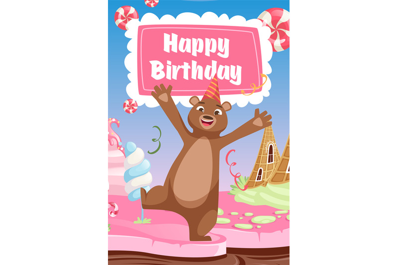 birthday-placard-funny-poster-with-happy-bear-in-delicious-yummy-back