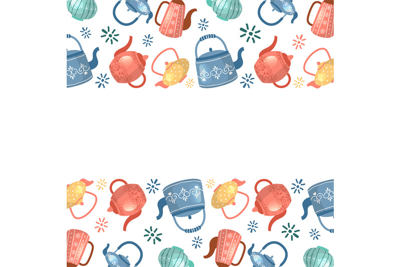 decorated-kettles-background-with-colored-utensils-vector-template-w