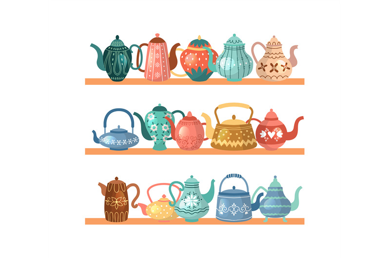 kettle-shelves-kitchenware-on-shelves-vector-colored-kettles