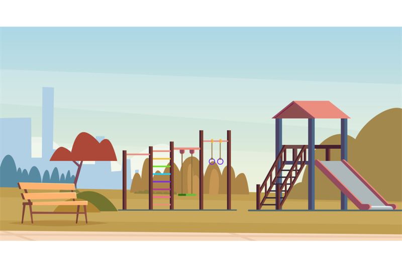 kids-playground-cartoon-background-with-outdoor-place-for-kids-attrac