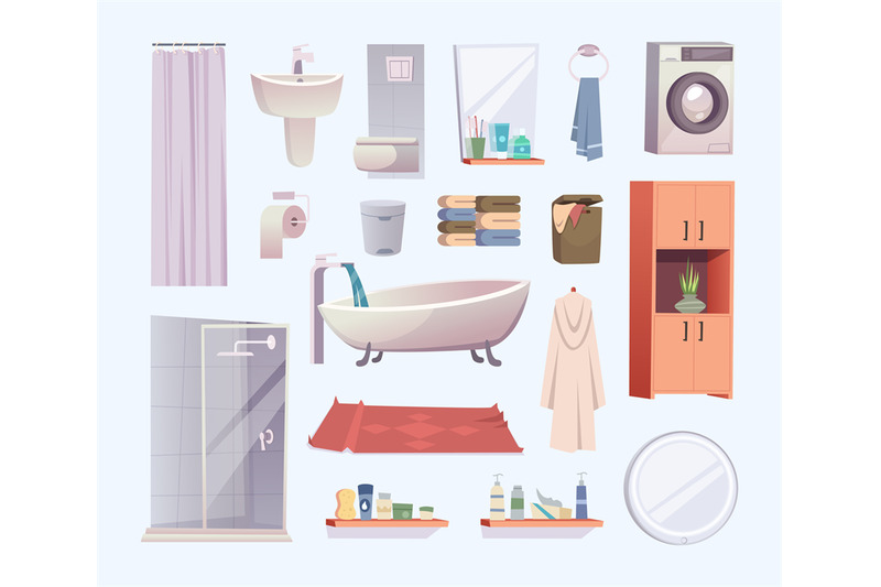 shower-items-tools-collection-for-bathroom-interior-exact-vector-hygi