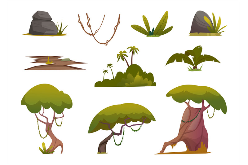 jungle-tropical-trees-bushes-palm-exact-vector-cartoon-creation-kit-i