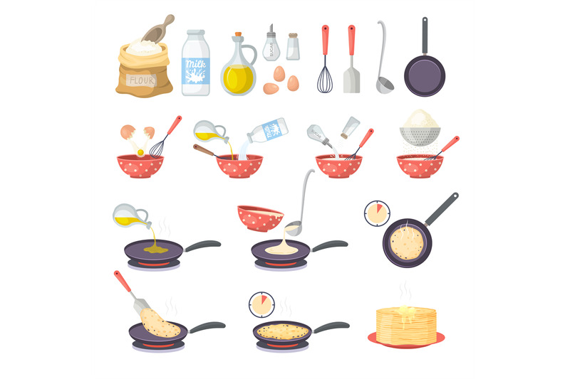 pancakes-cooking-stages-for-preparing-pancakes-recent-vector-illustra