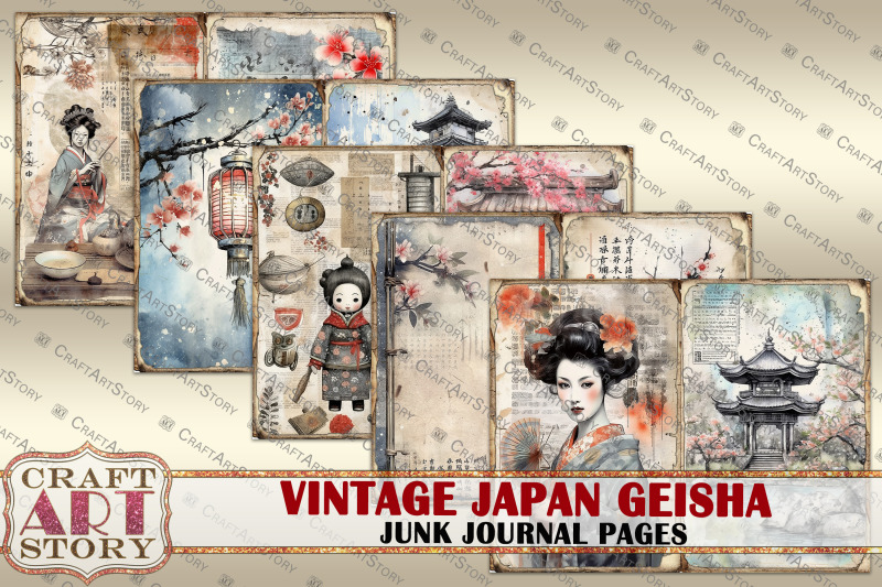 vintage-japan-geisha-junk-journal-picture-collage-digital