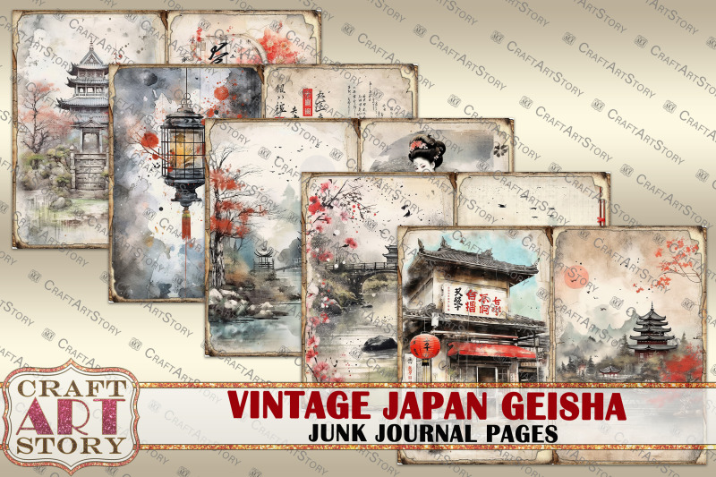 vintage-japan-geisha-junk-journal-picture-collage-digital