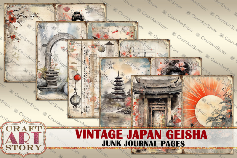 vintage-japan-geisha-junk-journal-picture-collage-digital