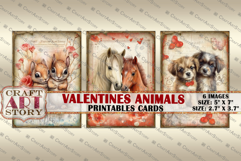 valentines-digital-picture-collage-animals-valentine-cards