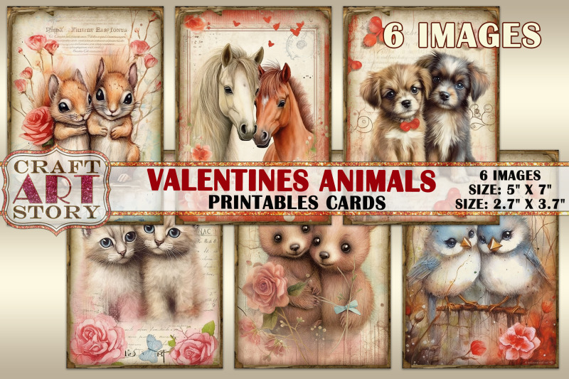 valentines-digital-picture-collage-animals-valentine-cards