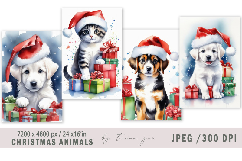 christmas-dog-and-cat-illustrations-for-posters-4-jpeg