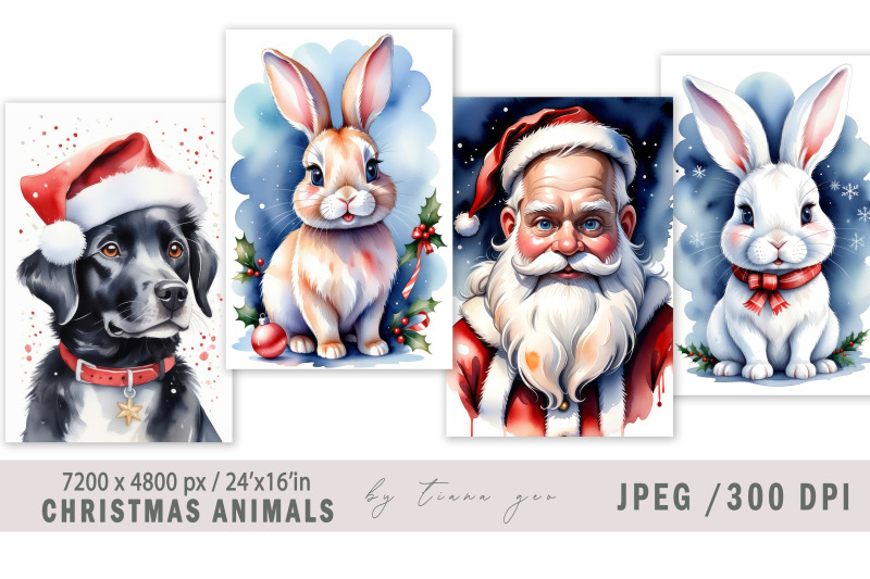 christmas-dog-and-bunny-illustrations-for-posters-4-jpeg