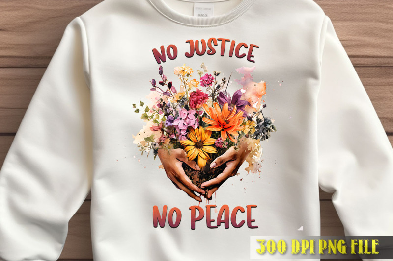 no-justice-no-peace-floral-png