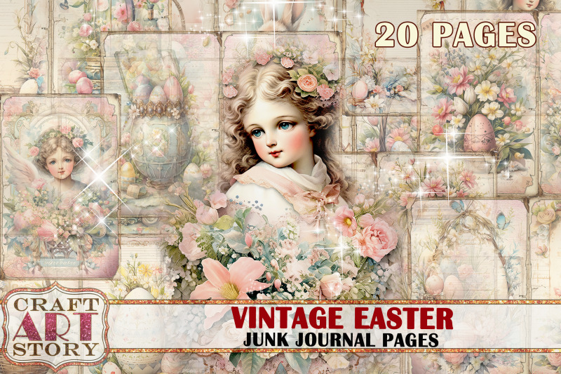 vintage-easter-angels-junk-journal-pages-printables