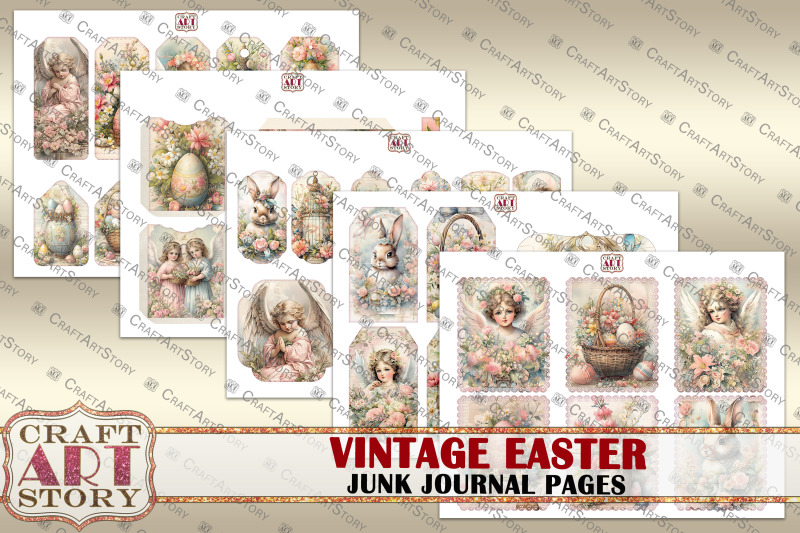 vintage-easter-angels-junk-journal-pages-printables