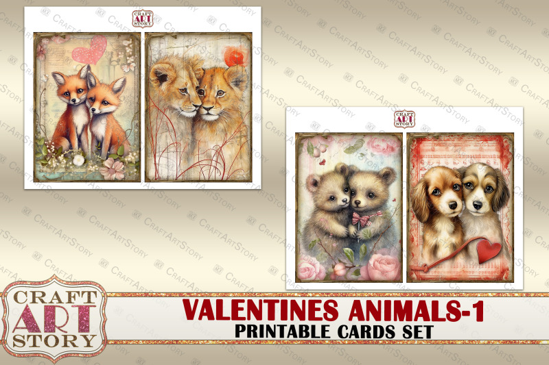 vintage-valentines-animals-printable-cards-set-1-printables