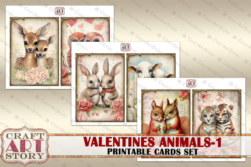 vintage-valentines-animals-printable-cards-set-1-printables