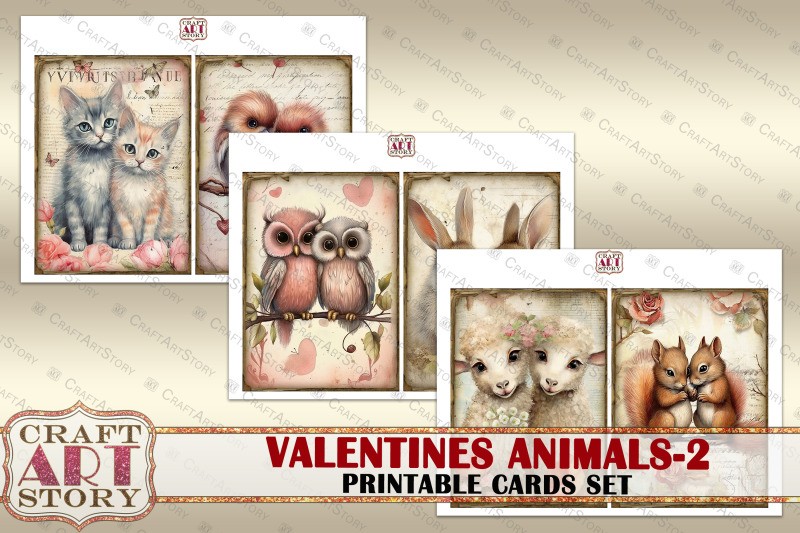 vintage-valentines-animals-printable-cards-set-2-printables