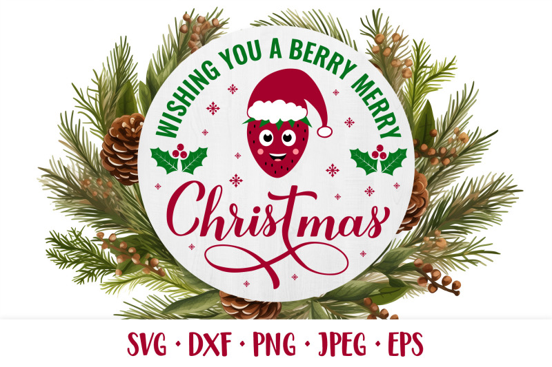berry-merry-christmas-svg-funny-christmas-quote-round-design