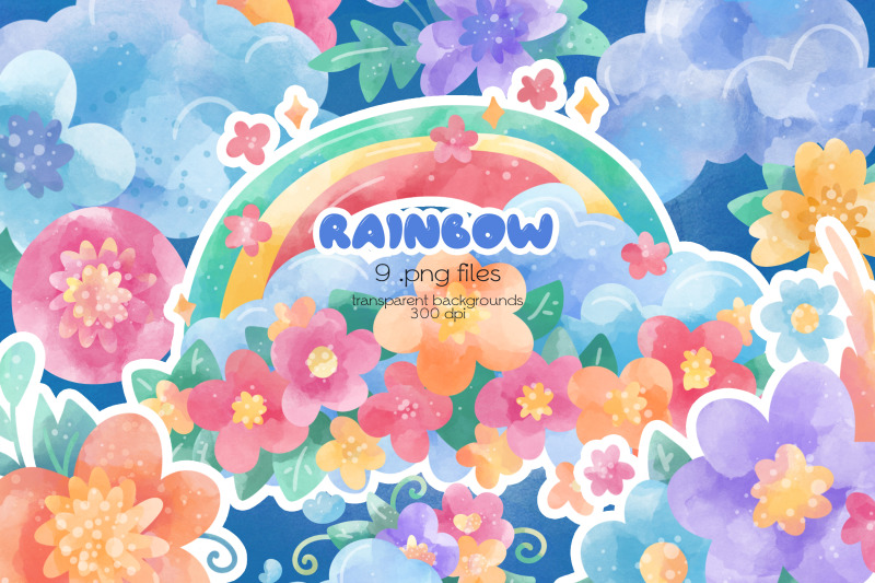 rainbow-in-flowers-clipart-png-files