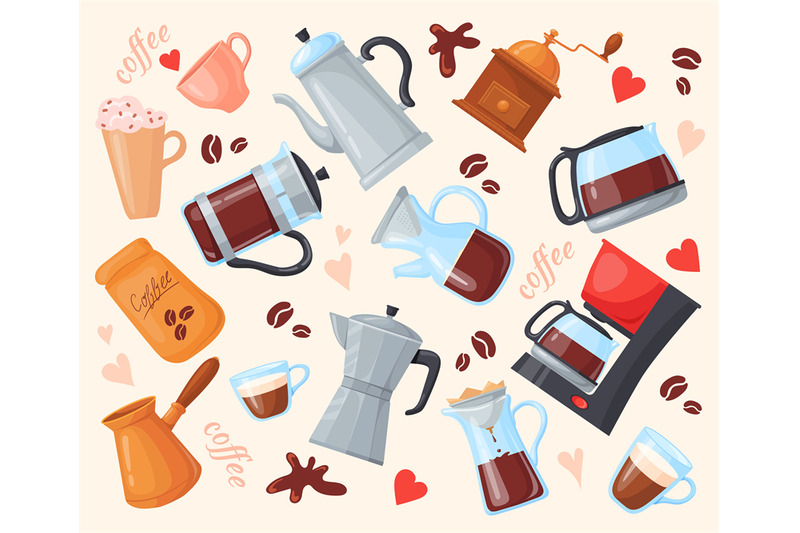 cartoon-coffee-tools-scandinavian-utensils-moka-brew-kettle-grinder-b