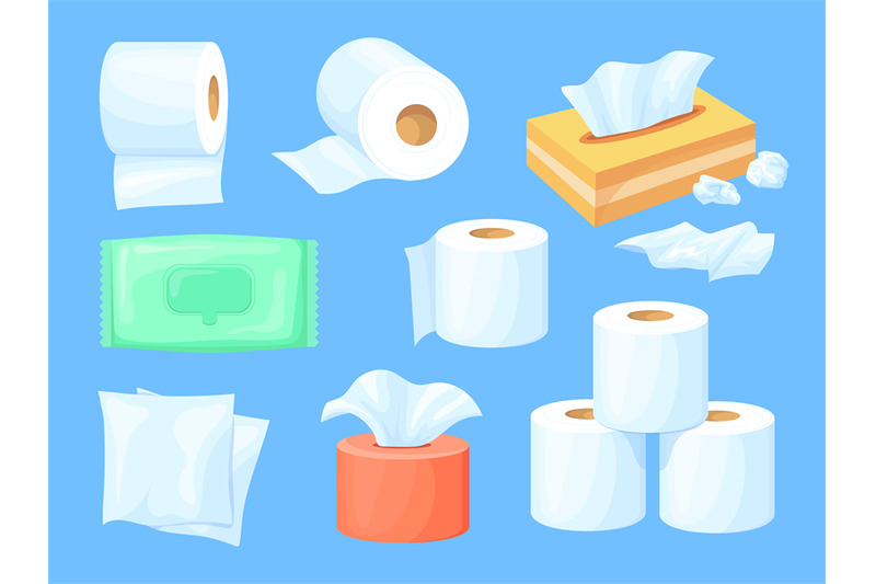 cartoon-paper-towel-papers-tissue-box-wc-toilet-roll-flatly-napkins