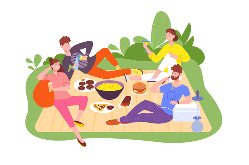 friendly-outdoor-picnic-happy-people-eat-food-and-drink-wine-nature