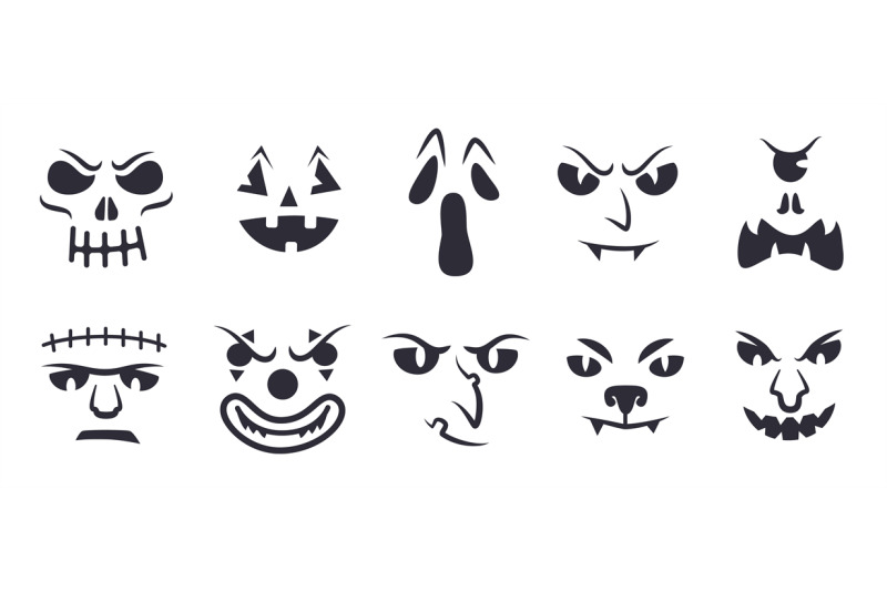 halloween-faces-stencil-ghostly-freak-face-carving-for-pumpkin-lanter