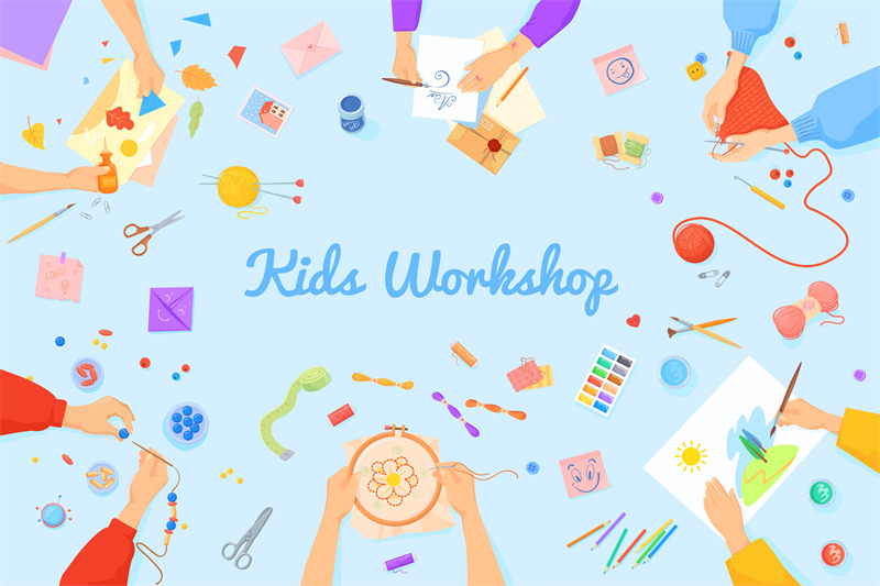 kids-diy-workshop-child-handmade-teaching-handcraft-hobby-embroidery