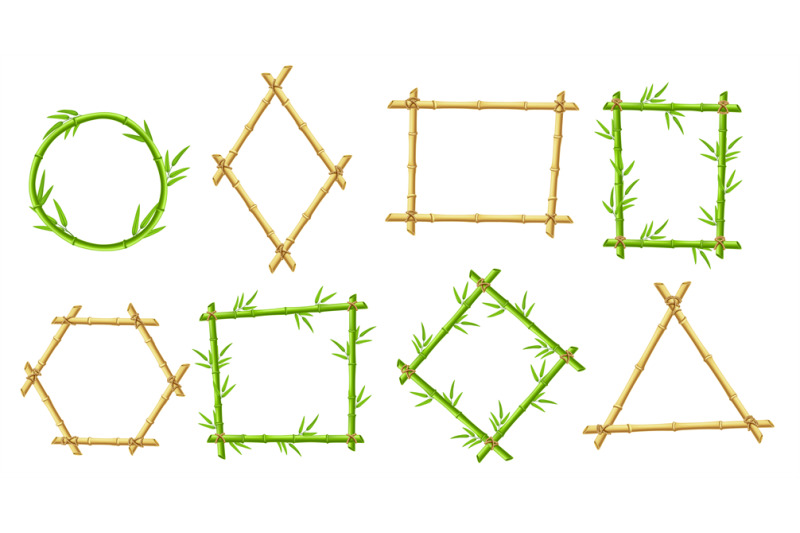 bamboo-frames-brown-bamboo-sticks-border-frame-wooden-and-green-shap