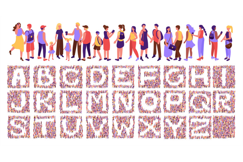 crowd-font-social-typography-with-isometric-top-view-citizens-commun