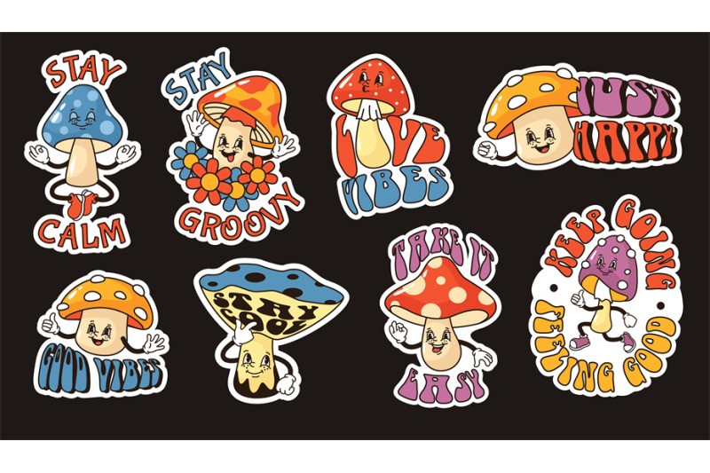 cartoon-mushrooms-stickers-groovy-fungi-stay-calm-and-good-vibes-pri