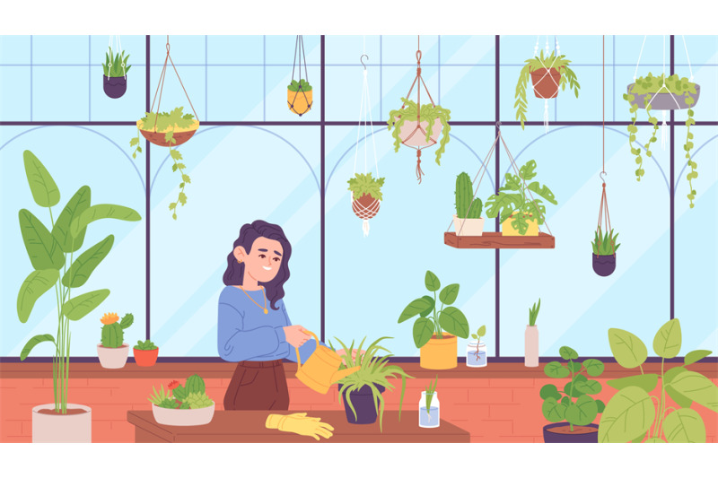 lady-at-greenhouse-cute-woman-watering-plants-at-home-garden-urban-t