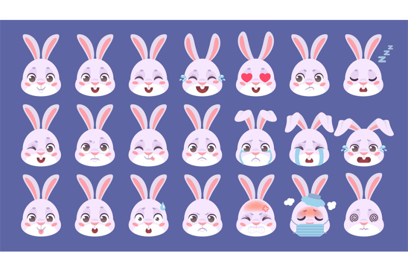 rabbit-emoji-bunny-emoticon-hare-face-emotion-cute-easter-animal-exp