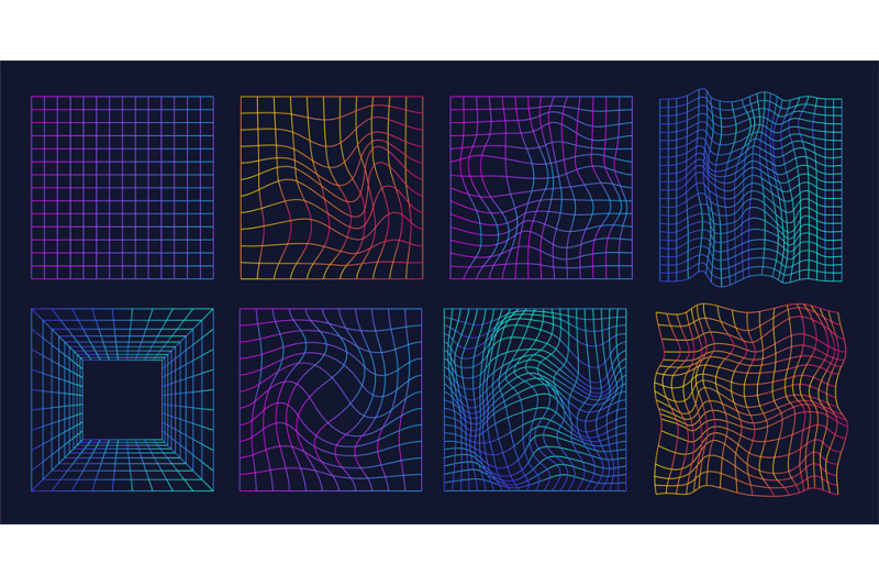 warped-retro-grid-nft-cyber-gravity-grids-warp-tunnel-retrowave-80s