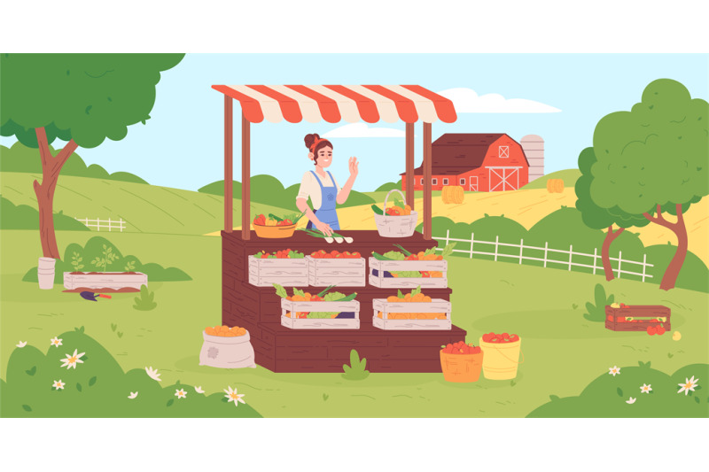 local-seller-greengrocer-localization-market-smiling-saleswoman-sell