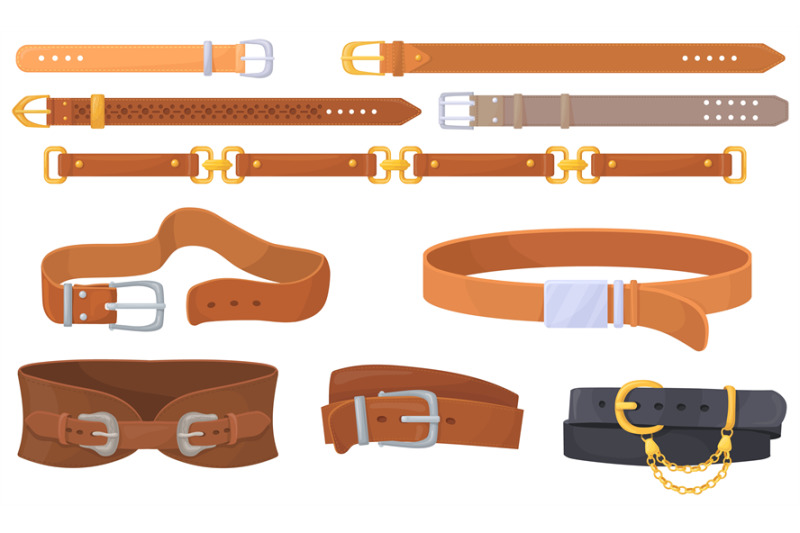 leather-straps-cartoon-belts-with-unbutton-metal-buckles-leathers-ho