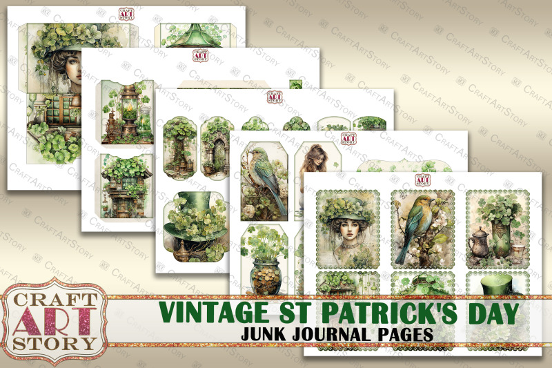 st-patrick-039-s-day-junk-journal-kit-printable-collage-pages