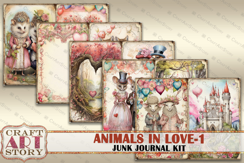 valentine-039-s-day-animals-in-love-1-junk-journal-kit-collage