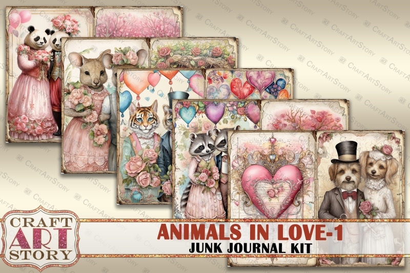 valentine-039-s-day-animals-in-love-1-junk-journal-kit-collage